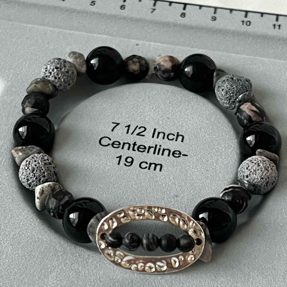 Black Jasper Bracelet Fathers Day Unisex Mothers Day Graduation Grandparents Day